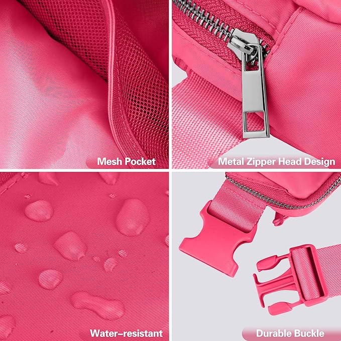 JSJ Mini Fanny Pack for Women & Men,Valentines Day Gifts for Girls Teens Kids Daughter Sister Her,Trendy Stuff Crossbody Bags Cute Everywhere Belt Bags.(Pink Glow)