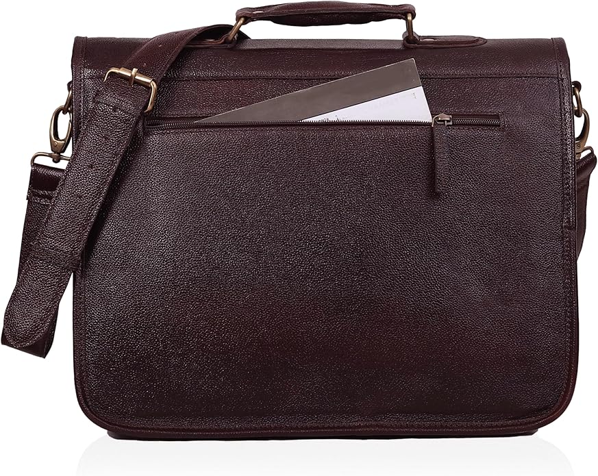Leather Farm Messenger Bag for Men & Women 16 Inch – Premium Vintage Handmade Laptop Briefcase Satchel, Mens Shoulder Crossbody, Genuine Leather Computer Bag with Adjustable Strap Brown