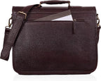 Leather Farm Messenger Bag for Men & Women 16 Inch – Premium Vintage Handmade Laptop Briefcase Satchel, Mens Shoulder Crossbody, Genuine Leather Computer Bag with Adjustable Strap Brown