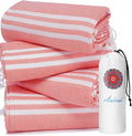 4 Pack Turkish Beach Towels Vacation Essentials Pool Towel for Women Birthday, Teacher Appreciation Thank You Gifts, Mothers Days Bridesmaid Bride Girlfriend Friendship Sister 40th Retirement Gift