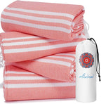 4 Pack Turkish Beach Towels Vacation Essentials Pool Towel for Women Birthday, Teacher Appreciation Thank You Gifts, Mothers Days Bridesmaid Bride Girlfriend Friendship Sister 40th Retirement Gift