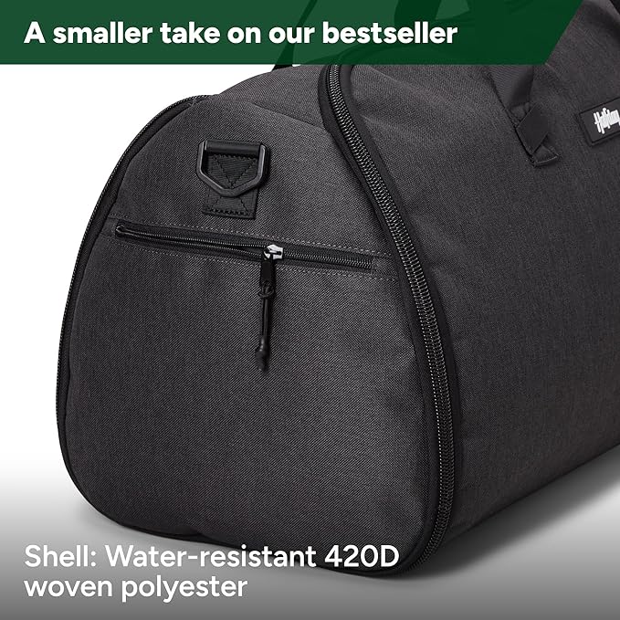 Halfday Convertible 2-in-1 Garment Duffel Weekender Bag 40L: Wrinkle-Free Travel (Hanging Suit Compartment, Shoe Pockets, Trolley Sleeve), Durable & Water-Resistant Carry-on, Shadow