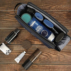 ZEEMO Travel Toiletry Bag for Men, Large Water-Resistant Double-Sided Full-Open Dopp Kit, Versatile Organizer for Shower and Hygiene Accessories, Bathroom Essentials, Cosmetics, Blue