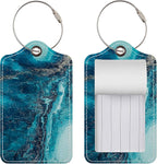 Luggage Tags for Suitcases, 2 Pack Cute PU Leather Suitcase Tag Identifiers TSA Approved with Stainless Steel Loop and Address Card for Baggage Tag for Cruise Airport Travel Essentials by Chelmon