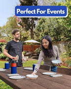 PartyPrints 100 Pack Royal Blue Blank Can Cooler Sleeves, Customizable Bulk Insulated Foam for Beer, Collapsible Plain Drink Holder, Cold Soda Insulator, 12oz Regular, 16oz Tall Cans