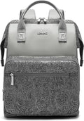 Kinmac Wide Open Style Laptop Backpack for Laptop Up to 15.6 Inch Men Women Travel Outdoor Backpack (Paisley Grey PU)