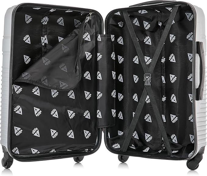 InUSA RESILIENCE Luggage with Spinner Wheels | Durable Lightweight Hardside Suitcase, Spacious Travel Bag with Handle and Trolley | 24-Inch Medium Checked Luggage | Silver