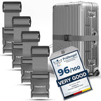 TRAVELY Luggage Straps - Particularly conspicuous & Secure - Incl. 4 Name Tags - Luggage Strap Ideal crosswise - [Set of 4]