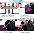 Wisdompro 2 Pcs Add a Bag Luggage Strap, Heavy Duty Adjustable Suitcase Belt Travel Attachment Travel Accessories for Connecting Your Luggage Together - Khaki (T-Type and Normal)
