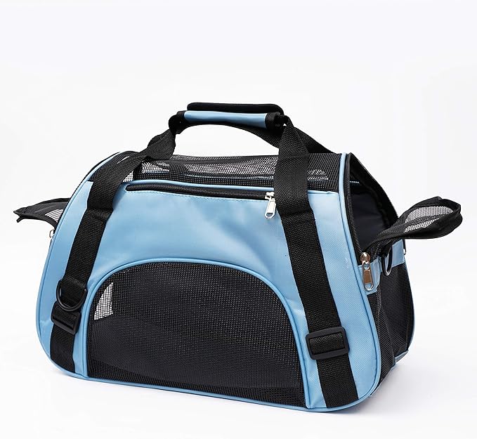 MuchL Pet Carrier Soft-Sided Carriers for Cat Carriers Dog Carrier for Small Medium Cats Dogs Puppies Pet Carrier Airline Approved Cat Dog Pet Travel Carrier (Small, Blue)