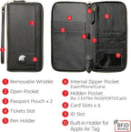Travel Document Organizer - RFID Passport Wallet Case Family Holder Id Wristlet