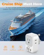 UK Adapters for Travel 2 Pack, TESSAN Type G US to UK Plug Adapter with 4 Outlets 3 USB Charger(1 USB C PD 20W), Power Adaptor for USA to Ireland Scotland Dubai Hong Kong England British Kenya London
