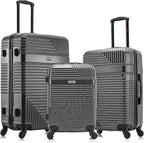 InUSA RESILIENCE Luggage with Spinner Wheels | Spacious Durable Lightweight Hardshell Suitcase, Travel Sets with Handle and Trolley | (20/24/28) 3 Piece Luggage Set | Charcoal