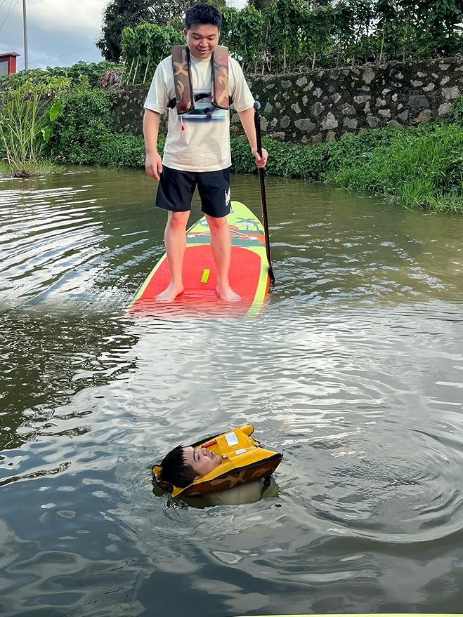 Adult Automatic Inflatable Kayak Vest PFD,Water Sports Vest for Boating Fishing Kayaking SUP Paddleboarding（fit Weight Below 330 lbs）