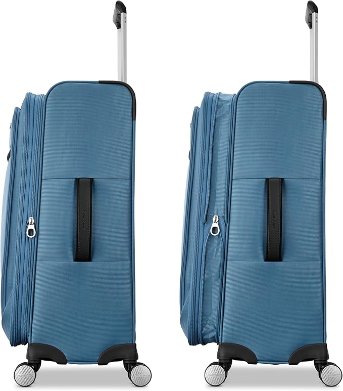 Samsonite Carry-On Soft-Sided Expandable 21-Inch Element Suitcase: Airline Approved for Most Major Airlines, Durable, 360° Spinner Wheels, Adjustable Handle, 2 Front & Side Pocket- CAPTAINS BLUE