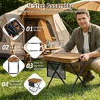 LiKiLiKi Extra Large Foldable Backpack Stool, Heavy Duty Thickened Collapsible Portable Pocket Chair, Compact Pocket Size Travel Seat for Hiking, Fishing, Picnic and Outdoor Activities (Brown)