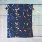 Ouyatoyu 4pcs Embroidered Silk Flower Design Jacquard Travel Bag, Laundry Bags Shoe Bags, Lingerie Bags Underwear Bags for Travel Storage for Men Women Washable Cloth Shoe Bags
