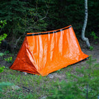 SURVIVE Survival Tent with Doors, 2 Person Mylar Emergency Camping Hiking Shelter for Survival Kits, All Weather Thermal Protection, Includes 22 ft of Paracord and Whistle