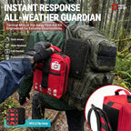 556 Piece Premium Large First Aid Kit, Survival Medical Bag with Labelled Compartments, Workplace Essential for Home & Sports, Molle Tactical Rip-Away Design, First Responders' Choice for Trauma