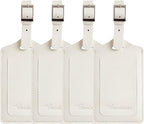 Travelambo Luggage Tags for Suitcases PU Leather Travel Tags Bag Tags Privacy Protection Travel Essentials