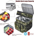 MIYCOO Lunch Bag & Lunch Box for Men Women, Double Deck Leakproof Insulated Soft Large Adult Camping Cooler bag for Work, Beach, Picnic, Travel (Camouflage, 15L)