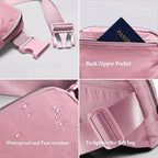 YOSHUYUKI Fanny Pack Crossbody Bag Trendy Waterproof Small Sling Cross Body Purse for Women Men Fashion Waist Packs Mini Belt Pouch Chest Bum Hip Bag Lulu Dupes for Travel Vacation Running Pink
