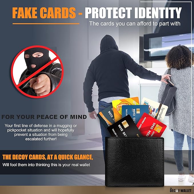 Anti-Theft Travel Wallet Decoy Cards – 6 Fake Credit Cards Pickpocket Protection