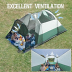 PORTAL 6/8/10 Person Family Camping Tent with Screen Room, Water Resistant Big Tunnel Tents with Rainfly, Large Family Tent for Camping, Outdoor, Patio