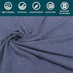 PAVILIA Travel Blanket Compact, Airplane Packable Bag, Soft Fleece Portable Throw Pillow Combo Set, Plane Flight Car Trips Essentials Gift Accessories, Luggage Backpack Clip, Navy Blue, 65 x 40 inch