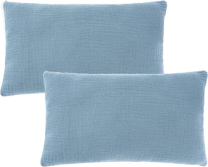 Marrywindix Tiny Pillow 2 Pack Small Decorative Pillow 9.5 x 5.5 in Tiny Travel Pillows Soft Pet Pillow for Camping Travel Sleeping Bed Sofa Neck Knee Wrist Support (Blue)