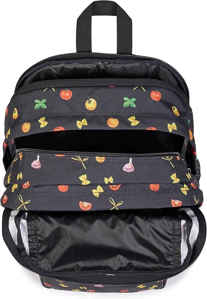 JanSport Laptop Backpack - Computer Bag with 2 Compartments, Ergonomic Shoulder Straps, 15” Laptop Sleeve, Haul Handle - Pasta Party