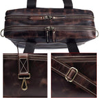 Leather Messenger Bag For Men, Vintage Handmade Laptop Briefcase and Shoulder Bag for Men Woman