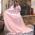 Solaris Wearable Blanket with Sleeves for Adults, Softness Comfort Warmth Fleece Gift for Women Men, Snuggy Body Throw TV Blanket for Home Office Lounge, Gift for Your Lover