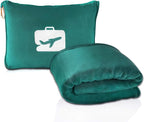 EverSnug Travel Friendly Blanket and Pillow Bundle – Airplane Travel Essentials with Soft Bag Pillowcase for Women & Kids | Color Includes Pink & Teal