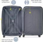 DELSEY PARIS Helium Aero Hardside Expandable Luggage with Spinner Wheels, Orion Blue, Checked-Large 28 Inch