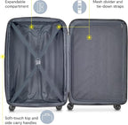 DELSEY PARIS Helium Aero Hardside Expandable Luggage with Spinner Wheels, Titanium, Checked-Medium 24 Inch
