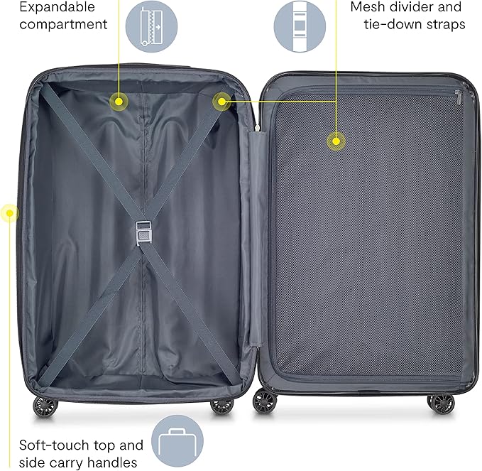 DELSEY PARIS Helium Aero Hardside Expandable Luggage with Spinner Wheels, Orion Blue, 2-Piece Set (21/28)