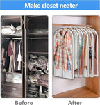 MsKitchen Clear Plastic Hanging Clothes Bags with 4" Gusseted Garment Bags for Storage, Suits, Coats, Sweaters, Shirts - 24" x 40" x 4"",3 Pack