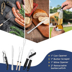 THTYBROS Portable Camping Kitchen Utensil 34 Pcs Set- Cookware Kit, Stainless Steel Outdoor Cooking and Grilling Utensil Organizer Travel Set Perfect for Travel, Picnics, RVs, Camping, BBQs, Parties