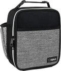 opux Premium Insulated Lunch Box, Soft School Lunch Bag for Kids Boys Girls, Leakproof Small Lunch Pail Men Women Work, Reusable Compact Cooler Tote Lunchbox for Office Adult, Heather Grey