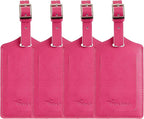 Travelambo Luggage Tags for Suitcases PU Leather Travel Tags Bag Tags Privacy Protection Travel Essentials