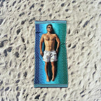 COTTON CRAFT Oversized Beach Towels - 2 Pack XXL 35x84 - The Big Kahuna 7 Foot Extra Large Beach Blanket Towel - Big & Tall - 100% Cotton Jacquard Velour Soft Luxury Towel - Pool Bath - Blue Tiles