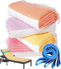 Genovega 4 Packs Turkish Beach Towel Pool Swim Towels Set Bulk Soft Extra Large Sand Free Quick Dry Thin Lightweight Travel Vacation Essentials Cruise Accessories Must Haves Sandless Oversized Dot