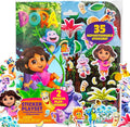 Dora Puffy Sticker Playset, 35 Reusable Stickers and 2 Play Scenes, Fun Kids Activities, Toddler Toys, Road Trip Essentials, Gifts for 4 Year Old Girl, Mess Free Airplane Toy