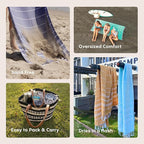 WETCAT Turkish Beach Towel Oversized (38"x71") 100% Turkish Cotton, Made in Turkey - Sand Free, Extra Large, Ultra Soft, Quick Drying, Compact & Lightweight for Travel - Grey