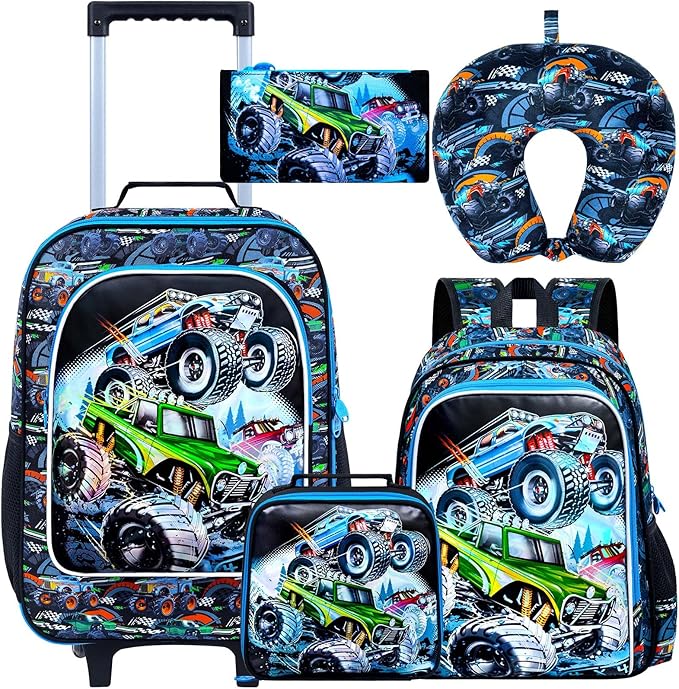 WZLVO Kids Luggage for Boys and Girls, Cute Dinosaur Unicorn Rolling Wheels Suitcase for Toddler Children