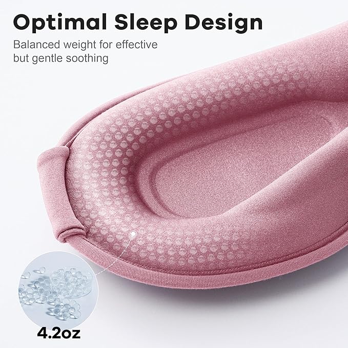 Weighted Eye Mask for Sleeping 2 Pack: Gentle Pressure Blackout Sleep Mask with 3D Contoured Cups, Zero Eye Pressure Sleep Mask for Lash Extensions, Memory Foam Travel Mask, Pink Purple
