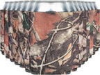 Beer Can Cooler Sleeves (60-Pack) Soft Insulated Coolies - HTV Friendly Blank Koolies in Bulk for Cans & Bottles - Coolie Blanks for Vinyl Projects & Wedding Favors (Natural Camo)
