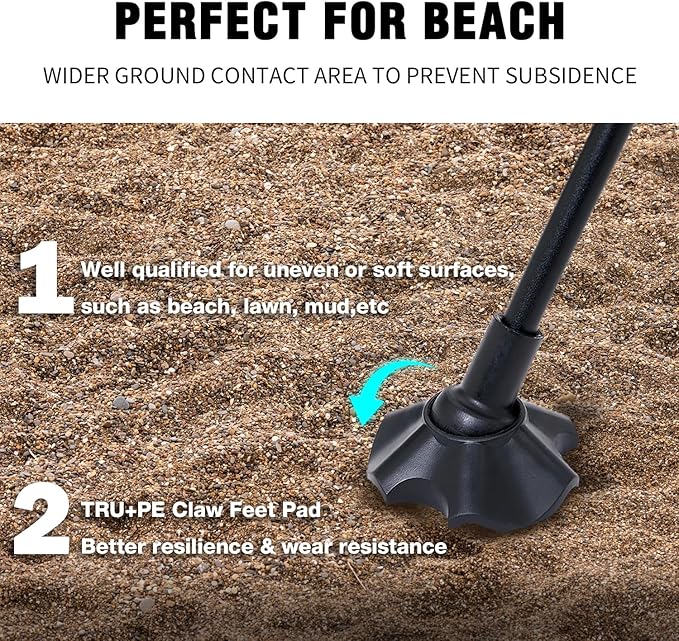 MOON LENCE Portable Camping Chair，Lightweight Backpacking Hiking Chairs,Compact,Foldable,with Anti-Sinking Large Feet for Beach,330 lbs Capacity (Black, Standard)