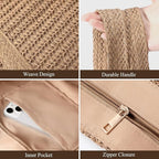 Trifabricy Beach Bags for Women, Large Beach Bag, Woven Straw Tote Bags Waterproof, Weaving Swim Shopping Travel Bag